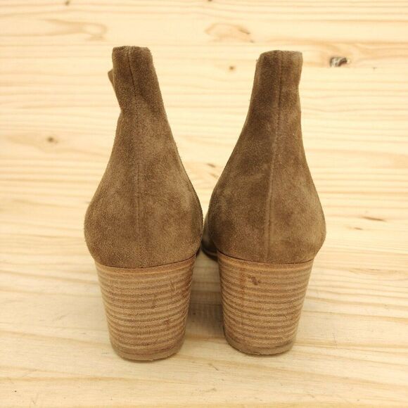 Vince. Women's Ankle Boots Sz 10 Brown Suede Stacked Heel Western Boho Booties - Picture 4 of 10